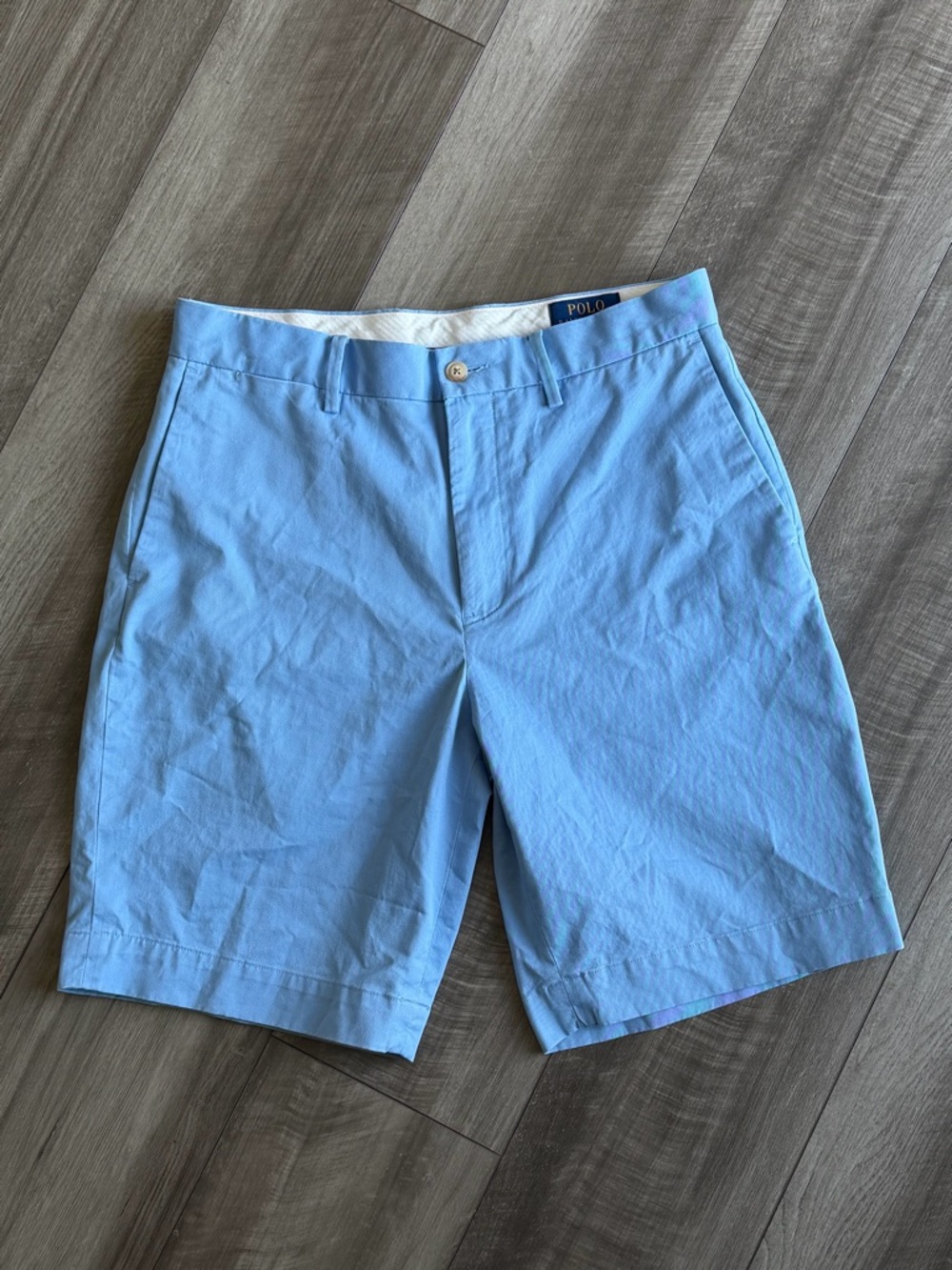 Polo Ralph Lauren Men's Stretch Classic Fit Light Blue Chino Shorts Sz 30 Preppy